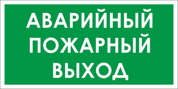 B59 аварийный пожарный выход (пластик, 300х150 мм) - Знаки безопасности - Вспомогательные таблички - Магазин охраны труда ohranatruda-shop.ru