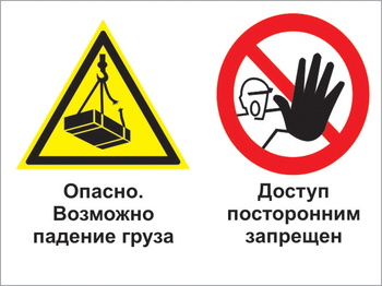 Кз 32 опасно - возможно падение груза. доступ посторонним запрещен. (пленка, 600х400 мм) - Знаки безопасности - Комбинированные знаки безопасности - Магазин охраны труда ohranatruda-shop.ru