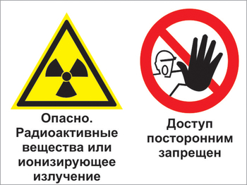 Кз 35 опасно - радиоактивные вещества или ионизирующее излучение. доступ посторонним запрещен. (пластик, 600х400 мм) - Знаки безопасности - Комбинированные знаки безопасности - Магазин охраны труда ohranatruda-shop.ru